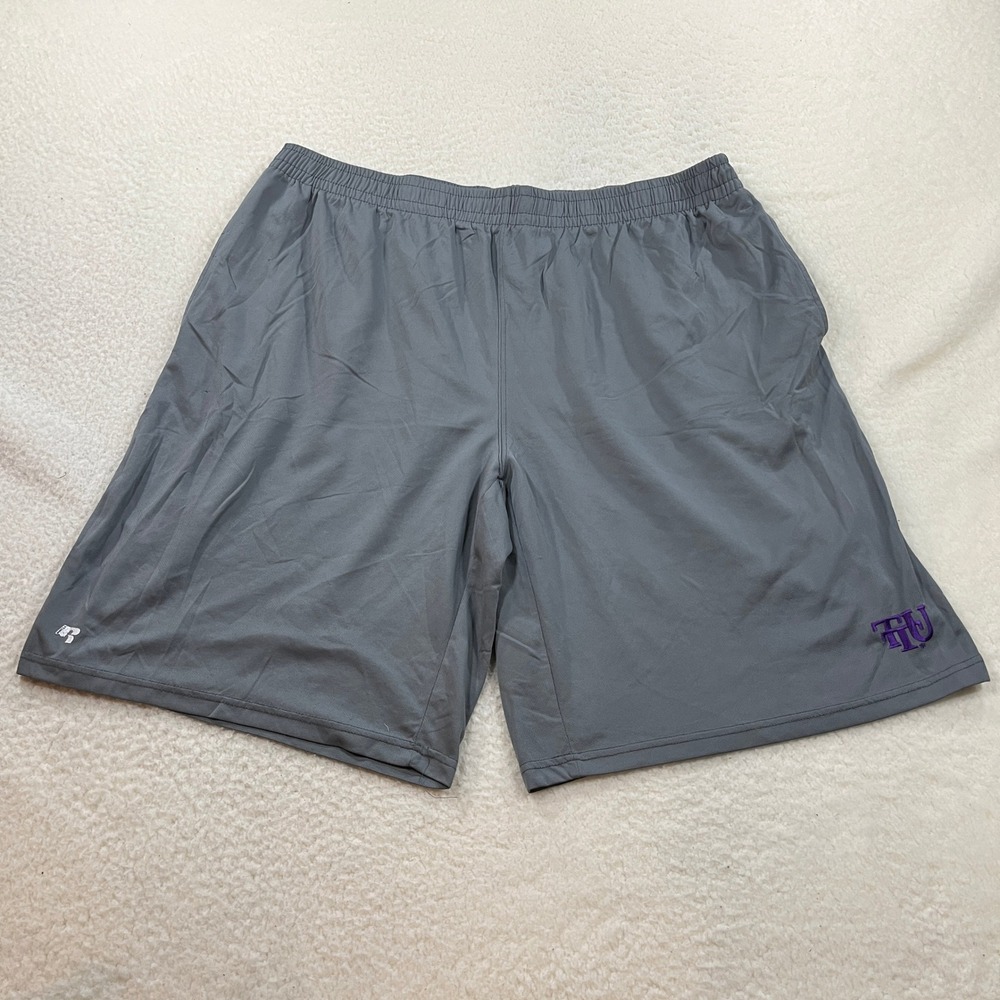 Russell Athletic Shorts Mens 3XL Gray TCU Horned Frogs Mesh Basketball Gym 7773